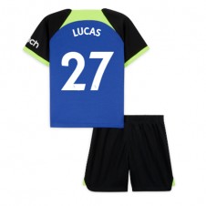 Tottenham Hotspur Lucas Moura #27 Bortedraktsett Barn 2022-23 Kortermet (+ korte bukser)